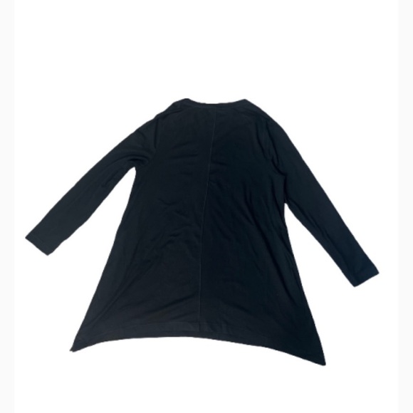 Chico's Black Tunic Long Sleeve Relaxed Fit v neck stretch size medium - Picture 2 of 8